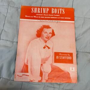 Vintage Shrimp Boats Sheet Music Paul Mason Howard 1951 Jo Stafford Walt Disney